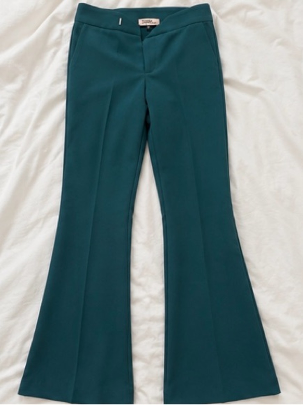 Stella Dallas Teal High Rise Flare Dress Pants Small Tailored Stretch